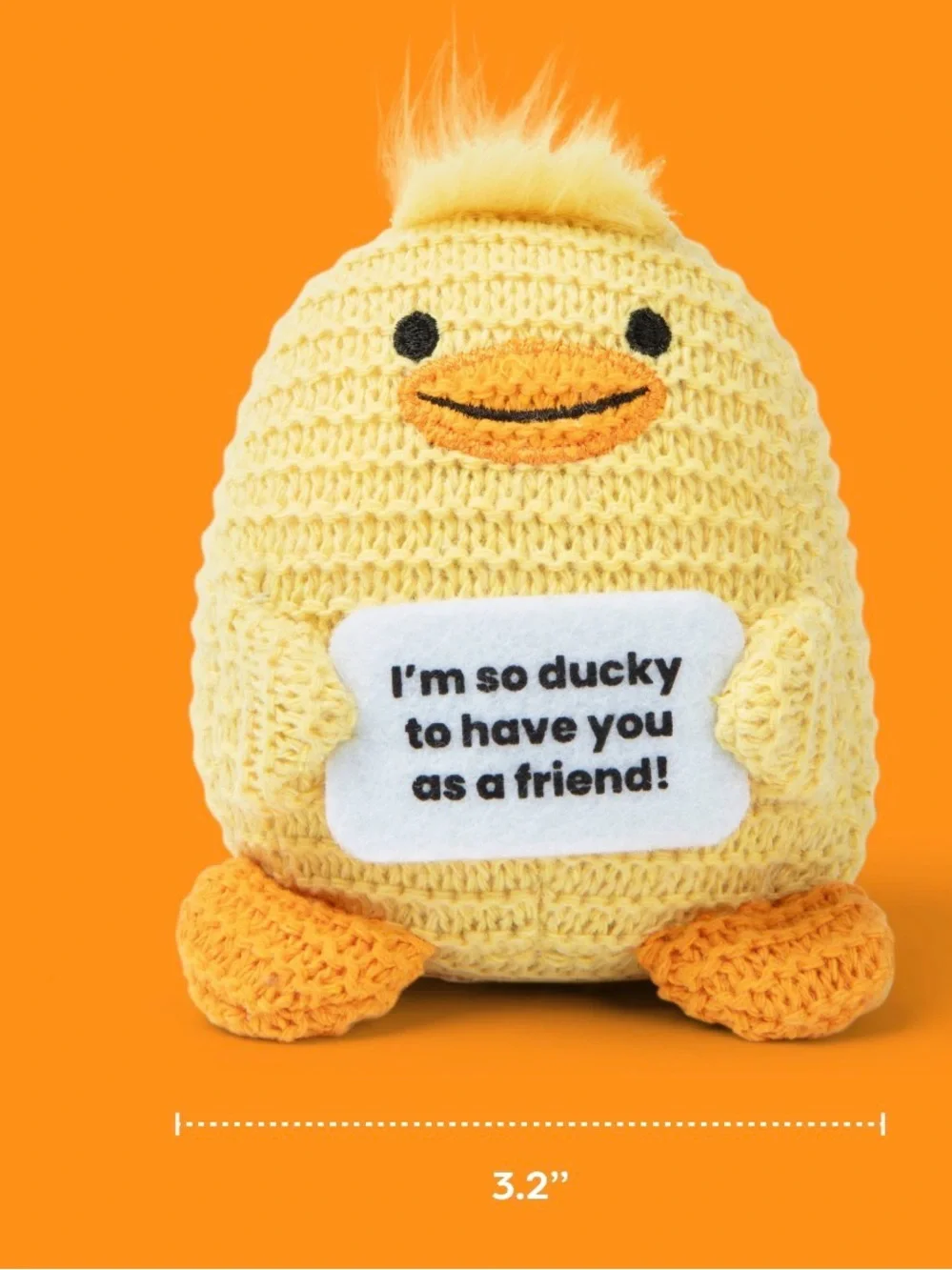 Lil Cheers Yellow Plush Duck Pet Toy - 'I'm So Ducky'